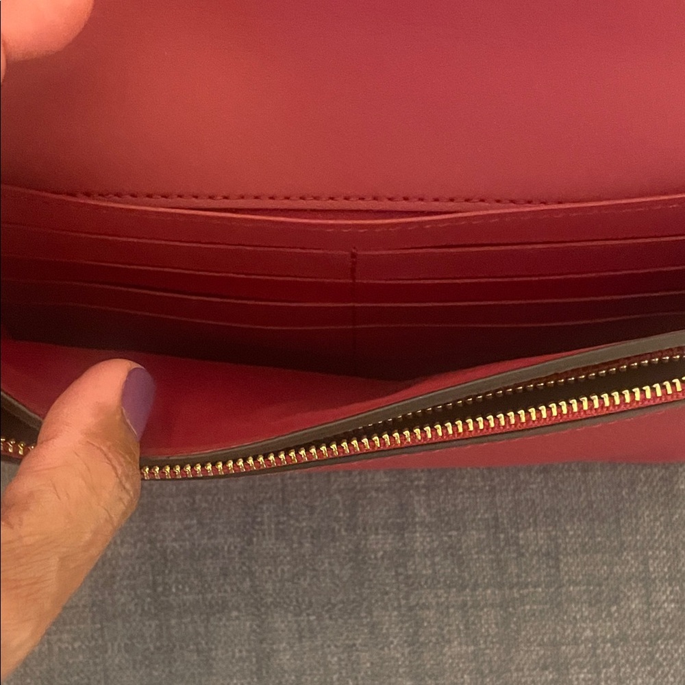 Coach Anna Red Pebble Leather Crossbody - Picture 7 of 15